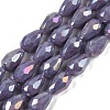 Opaque Solid Color Electroplate Glass Beads Strands EGLA-N013-P6mm-B09-1