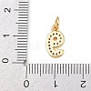 Brass Micro Pave Clear Cubic Zirconia Charms KK-G544-04G-09-3