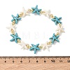 Synthetic Turquoise & Non-magnetic Hematite Beads Stretch Bracelets for Women Men BJEW-JB13728-02-3