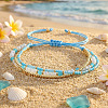 Beachy Style Brass & Glass & Seed Beaded Multi-Layer Bracelets BK3958-1-1