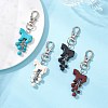 Synthetic Turquoise Dyed Horse Pendant Decorations HJEW-JM04666-1