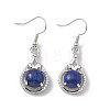 Natural Dyed Lapis Lazuli Teardrop Dangle Earrings with Crystal Rhinestone EJEW-A092-02P-10-2