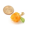 Flower Glass Pendant Decoration HJEW-TA00286-01-3