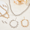 FIBLOOM 2 Sets 2 Colors Plastic Imitation Pearl Flower Link Chain Necklace & Bracelet & Dangle Stud Earrings SJEW-FI0001-21-5