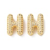 Rack Plating Brass Micro Pave Cubic Zirconia Slide Charms KK-C084-34G-H-1