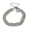 304 Stainless Steel Rhinestone Cup Chain Multi-strand Bracelets for Women BJEW-P376-01P-02-4
