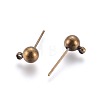 Brass Ball Post Ear Studs X-KK-C227-01AB-1