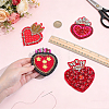4Pcs 4 Styles Heart Polyester Embroidered Cloth Patch PATC-NB0001-67A-3