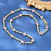 Brass Pave Pink Cubic Zirconia Heart Link Chain Necklaces KK-CBA4547-16A-G-1
