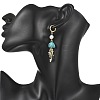 Natural Cultured Freshwater Pearl & Brass Enamel Hoop Dangle Earrings for Women EJEW-JE07268-01-2