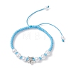 ABS Plastic Imitation Pearl Beads Braided Bead Bracelets for Women BJEW-JB13064-3