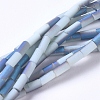 Electroplated Frosted Glass Beads Strands EGLA-G071-F10-2