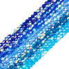 10 Strands 5 Colors Electroplate Transparent Glass Beads Strands EGLA-TA0013-78B-2