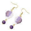 304 Stainless Steel with Glass Cylinder Seed Beads Hot Air Balloon Dangle Earrings EJEW-MZ00820-02-3