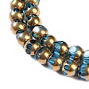 Electroplate Glass Beads Strands X-EGLA-Q128-04A-FP04-3