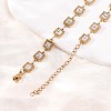 304 Stainless Steel Glass Link Chain Necklaces SA-CBA725A-25C-G-3