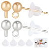 40Pcs 2 Style Brass Ball Stud Earring Post KK-BBC0003-73-1