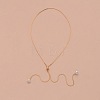 Alloy Snake Chain Slider Lariat Necklaces with Plastic Imitation Pearl Round Beads WG87CD3-01-2