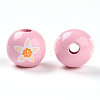 Easter Theme Printed Wood Beads WOOD-T032-22U-2