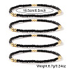 Brass & Black Glass Seed Beaded Stretch Bracelet Sets GV0095-4