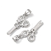 Brass Micro Pave Clear Cubic Zirconia Pendants CU-L277-08P-2