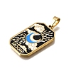 Tarot 304 Stainless Steel Enamel Pendants STAS-M119-09O-G-3