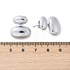 304 Stainless Steel Oval Stud Earrings EJEW-M073-08P-5