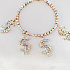 Dollar Sign Alloy Crystal Rhinestone Charms Anklets for Women WGFF723-01-3