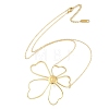 Ion Plating(IP) 304 Stainless Steel Cable Chain Flower Pendant Necklaces for Women NJEW-K276-02G-3