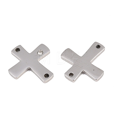 316 Surgical Stainless Steel Micro Pave Cubic Zirconia Links connectors STAS-K178-13P-1
