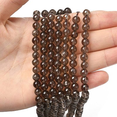 Natural Smoky Quartz Bead Strands X-G-D840-62-6mm-1