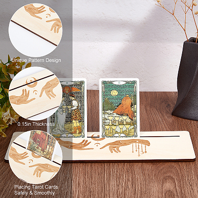 Gorgecraft 2 Sets 2 Style Wooden Tarot Card Stand Holder DJEW-GF0001-46C-02-1