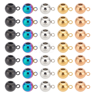 Unicraftale 40Pcs 5 Colors Ion Plating(IP) 304 Stainless Steel Tube Bails STAS-UN0049-13-1