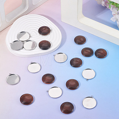 10Pcs 304 Stainless Steel Pendant Cabochon Settings DIY-TA0015-76A-1