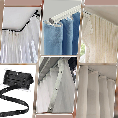1Pc Cloth with Stainless Steel Wave Fold Curtain Tape FIND-PH0060-17A-1