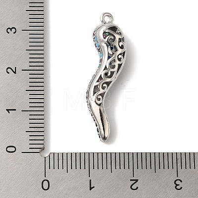 Rack Plating Brass Micro Pave Cubic Zirconia Pendant KK-A229-03F-P-1