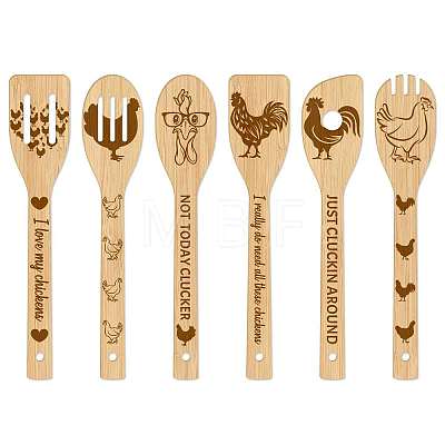 6Pcs Bamboo Spoons & Knifes & Forks AJEW-WH0411-005-1