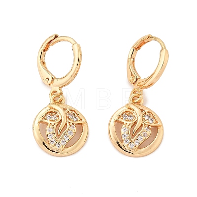 Brass Micro Pave Clear Cubic Zirconia Hoop Earrings for Women EJEW-G428-24G-03-1