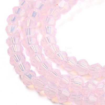 Baking Painted Transparent Glass Beads Strands DGLA-F029-J2mm-08-1