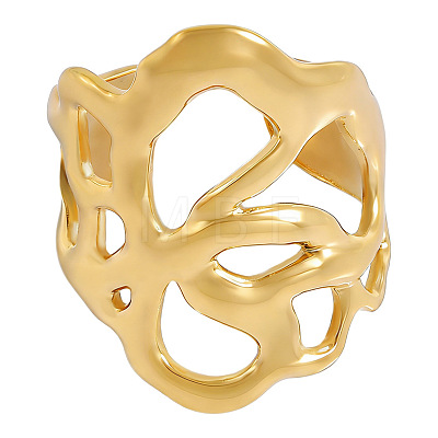 Irregular 304 Stainless Steel Open Cuff Rings AE2561-2-1