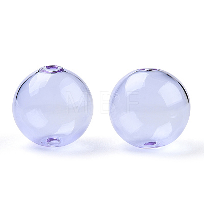 Transparent Blow High Borosilicate Glass Globe Beads X-GLAA-T003-09B-1