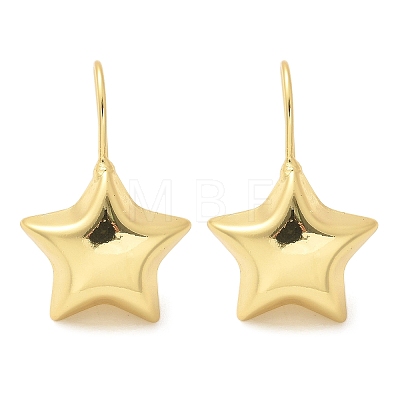 Star Brass Dangle Earrings EJEW-B132-05G-1