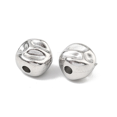 Hammered 304 Stainless Steel Beads STAS-B127-01P-02-1