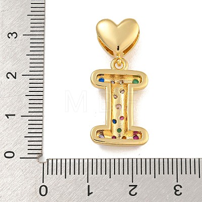 Brass Micro Pave Colorful Cubic Zirconia Pendants KK-P281-01G-I-1