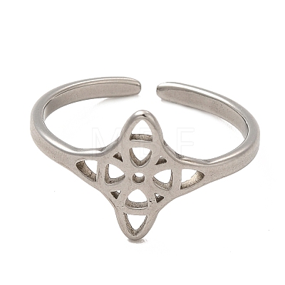 304 Stainless Steel Cuff Ring RJEW-F136-03P-1