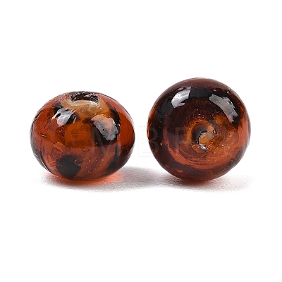Handmade Gold Sand Enamel Lampwork Beads LAMP-B036-01-1