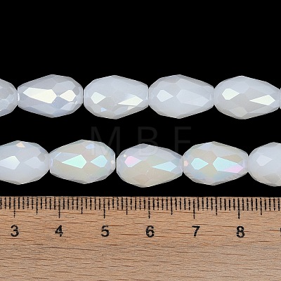 Opaque Solid Color Electroplate Glass Beads Strands EGLA-N013-J6mm-B03-1