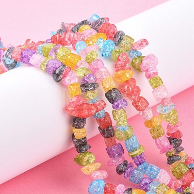 Synthetic Crackle Quartz Chips Beads Strands X-G-L154-24-1