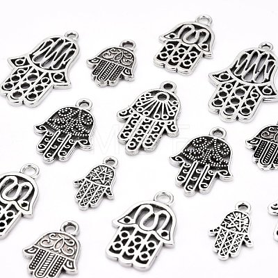 120Pcs 6 Style Tibetan Style Alloy Pendants TIBE-LS0001-01AS-1