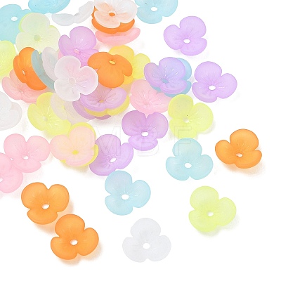 3-Petal Transparent Acrylic Bead Caps FACR-T001-01A-1